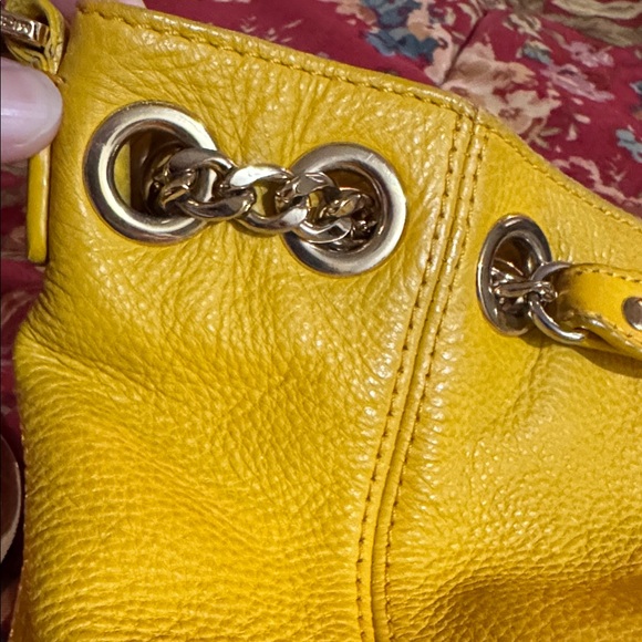 MICHAEL Michael Kors | Zinnia Maragold Yellow Pebbled Leather Satchel -EUC - Picture 5 of 16